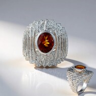Bague en argent et Citrine Madère (de Melo Essence)