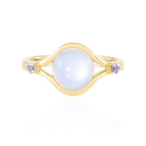 Anello in argento con Pietra di Luna Bianca (KM by Juwelo)