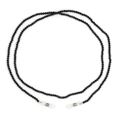 Schwarzer Spinell-Brillenkette