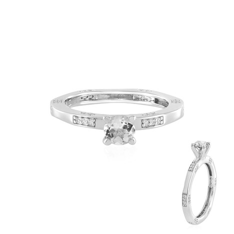 Anello in argento con Topazio Bianco