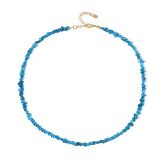 Neonblauer Apatit-Silberhalskette