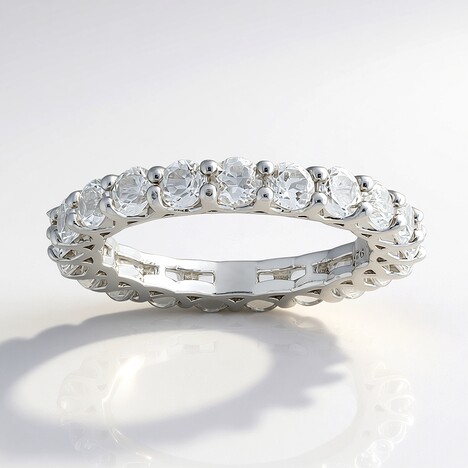 Bague en argent et Topaze blanche