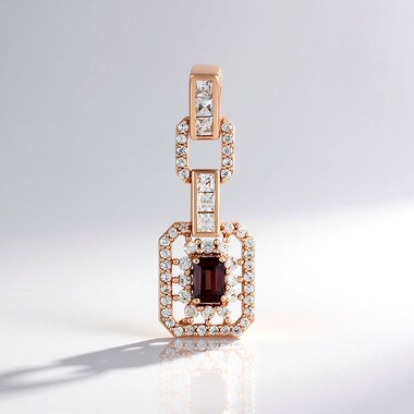 Ciondolo in argento con Zircone Rosa (Adela Silber)