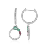Pendientes en plata con Esmeralda de Rusia