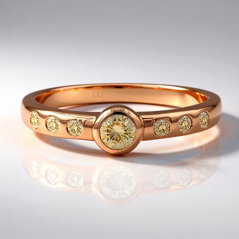 Anello in oro con Diamante Rose de France SI1 di Argyle (Annette)