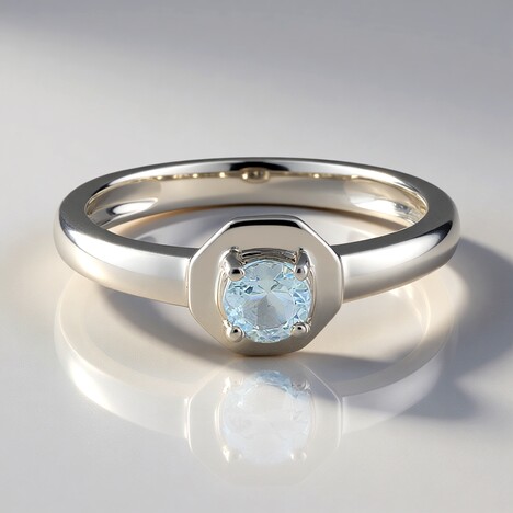 Anello in argento con Acquamarina Brasiliana