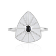 Schwarzer Spinell-Silberring (MONOSONO COLLECTION)
