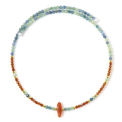Collar al cuello en acero con Cornalina