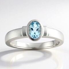 Zilveren ring met een Santa Maria-aquamarijn