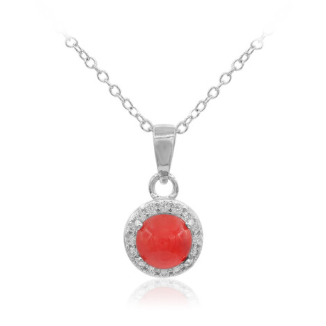 Collana in argento con Opale Rosso dell'Etiopia