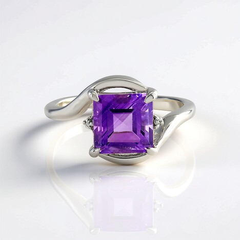 Anello in argento con Ametista Uruguay