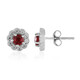 Tanzanian Ruby Silver Earrings