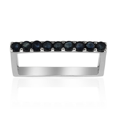 Anillo en plata con Zafiro azul