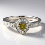 Anello placcato in platino con Tormalina Cuprian