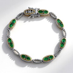 Bracciale in argento con Smeraldo Zambia