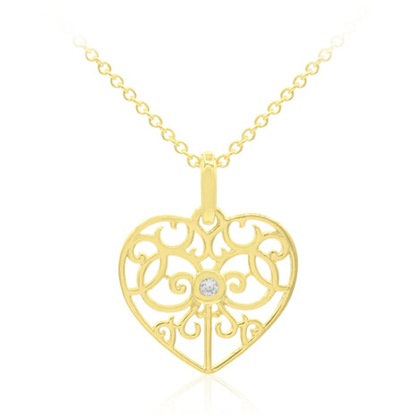 Zilveren halsketting met een zirkoon