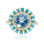 Schweizblauer Topas-Goldring (CIRARI)