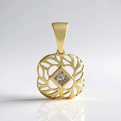 Ciondolo in oro con Diamante Cioccolato I2 (Ornaments by de Melo)