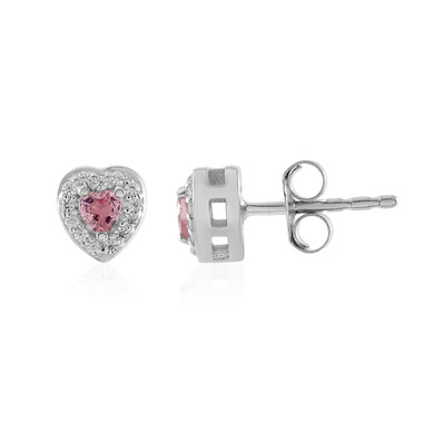 Boucles d'oreilles en argent et Tourmaline rose du Nigéria