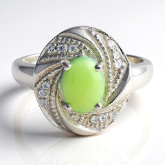Anello in argento con Crisoprasio Imperiale