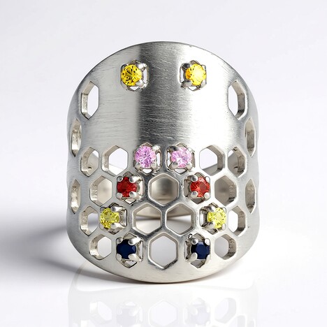 Bague en argent et Saphir jaune