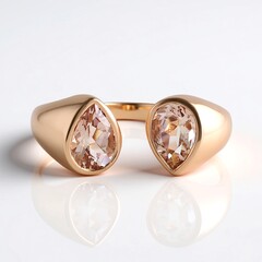 Anello in oro con Morganite Pesca AAA (KM by Juwelo)