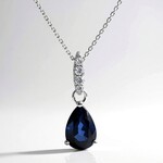 Collana in oro con Zaffiro Ceylon Blu