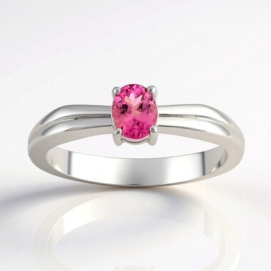 Anillo en plata con Turmalina rosa de Brasil (Pallanova)