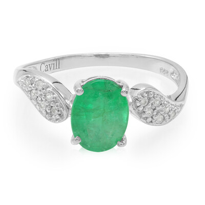 Zilveren ring met een Bahia-smaragd