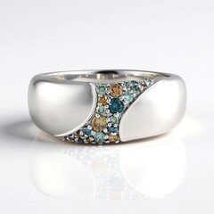Anello in oro con Diamante Champagne I2