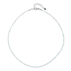 Zilveren halsketting met aquamarijnstenen