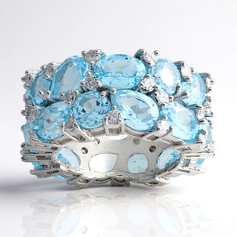 Anello in argento con Topazio Blu Cielo