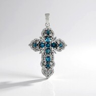 Colgante en plata con Cianita petróleo