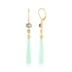 Orecchini in argento con Calcedonio Verde (KM by Juwelo)