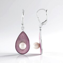 Orecchini in argento con Perla d'Acqua Dolce Bianca (Adela Silber)