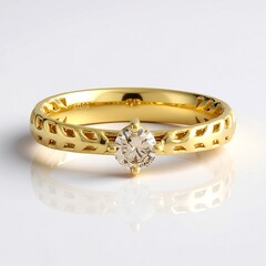 Anello in argento con Diamante Champagne I2 (Ornaments by de Melo)