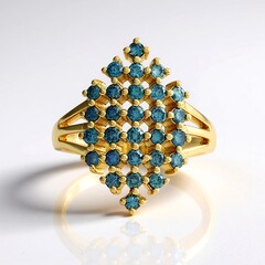 Anello in argento con Diamante Blu I2