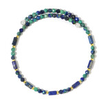 Stalen armband met lapis lazulistenen (Riya)