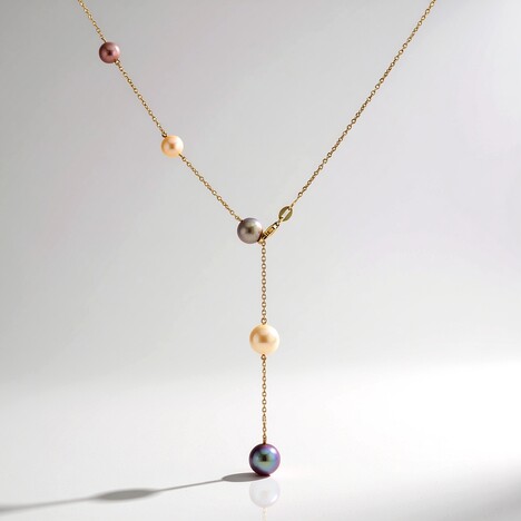 Collana in argento con Perla Ming Porpora