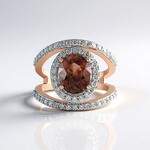 Anello in oro con Zircone Lampone (SUHANA)