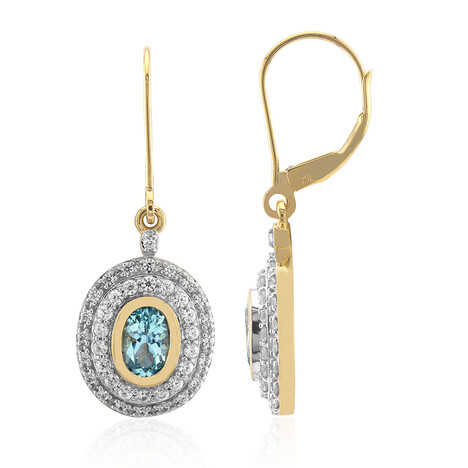 Petrolfarbener Turmalin-Goldohrringe (Mark Kaufman)