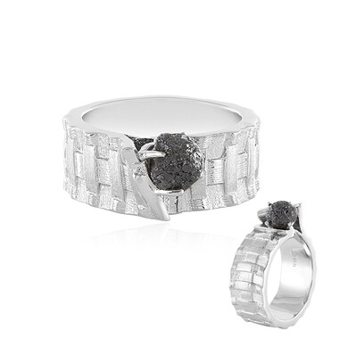 Silberfarbener Diamant-Silberring (MONOSONO COLLECTION)