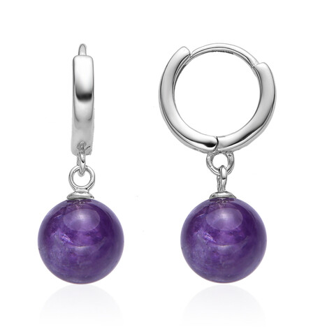 Boucles d'oreilles en argent et Améthyste