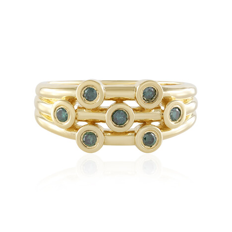 Anillo en plata con Diamante azul I2