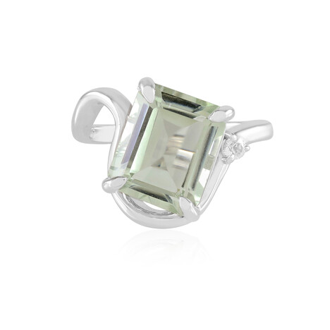 Grüner Amethyst-Silberring