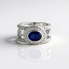 Anello in argento con Cianite del Nepal
