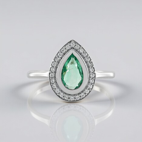 Anello in argento con Smeraldo Russo