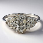 Anello placcato in platino con Diamante Cioccolato