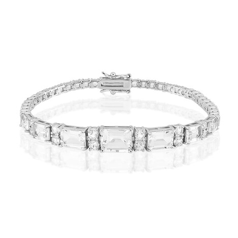 White Topaz Silver Bracelet