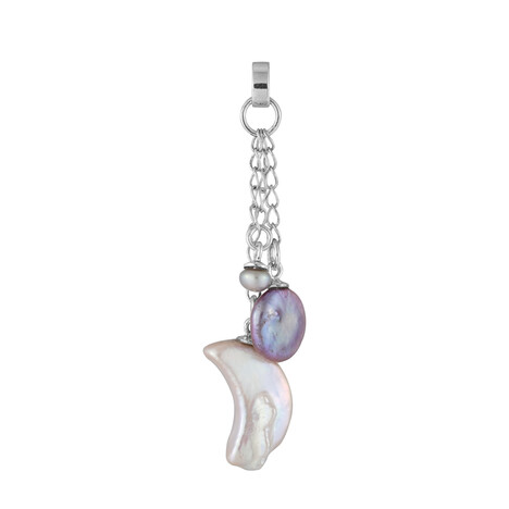 Zilveren hanger met een Witte zoetwater kweekparel